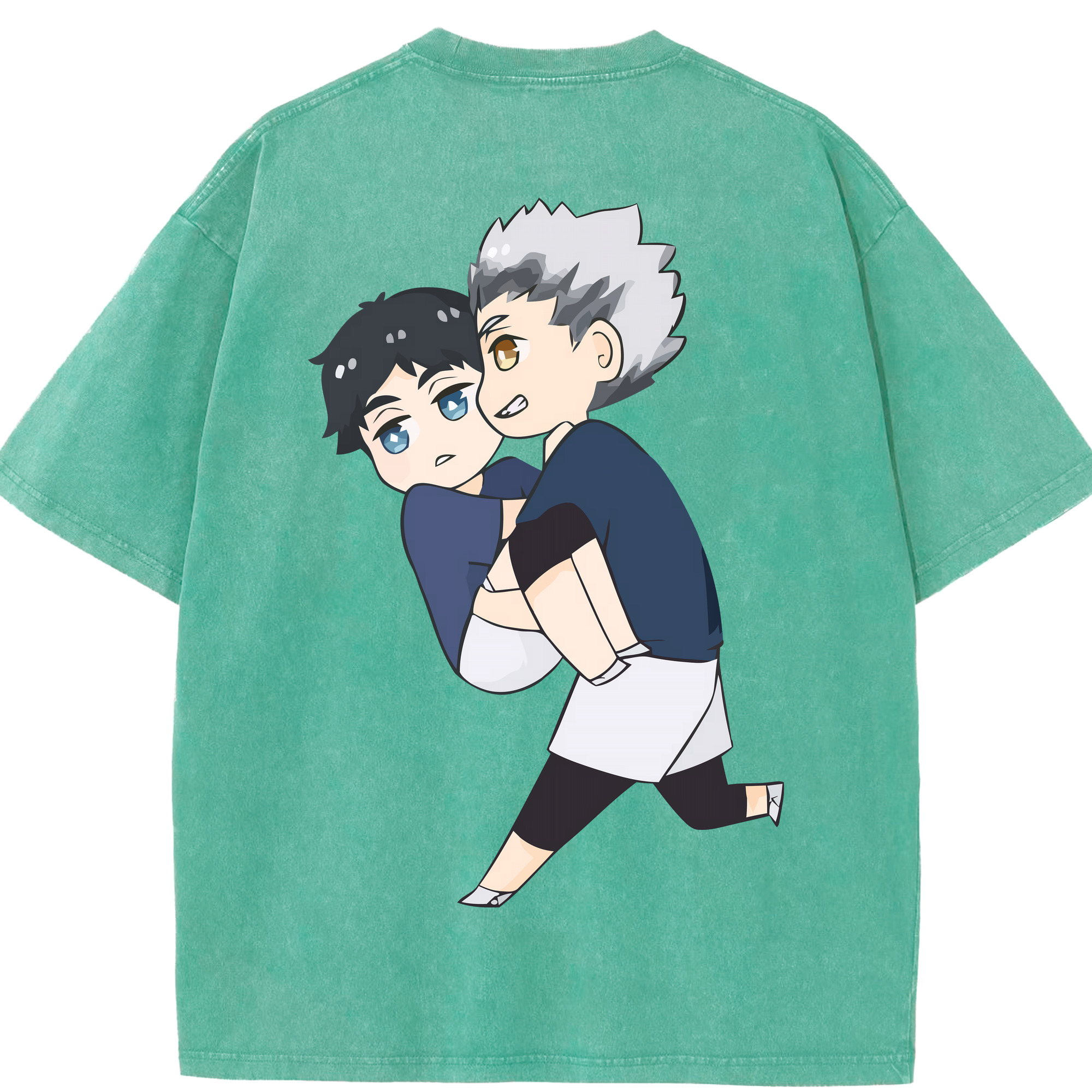 （画像用） ハイキュー!! Haikyu!! 綿100% ヴィンテージ風 半袖Tシャツ（背面プリント）